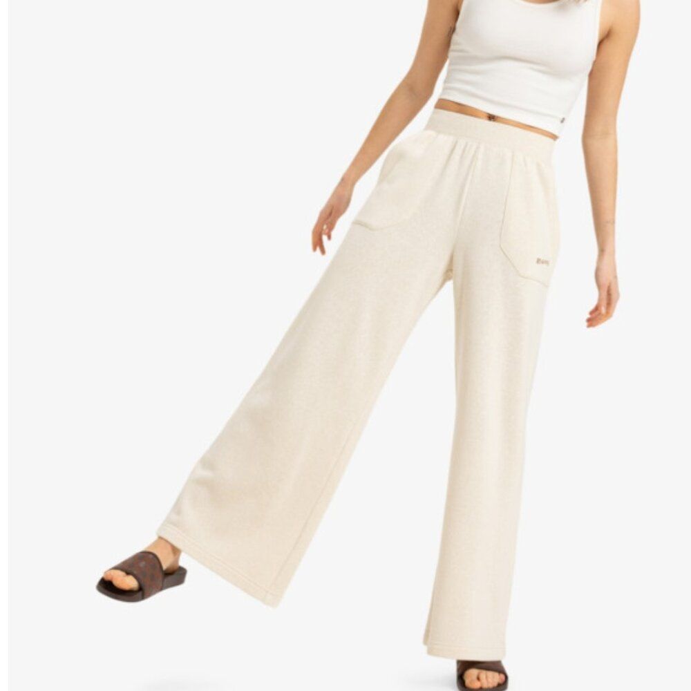 NWT Roxy Dream Catcher Wide Leg Pants Pull On Casual Neutral Womens Size L